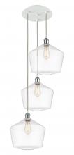 Innovations Lighting 113B-3P-WPC-G652-12 - Cindyrella - 3 Light - 19 inch - White Polished Chrome - Cord Hung - Multi Pendant