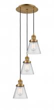 Innovations Lighting 113F-3P-BB-G64 - Cone - 3 Light - 13 inch - Brushed Brass - Cord hung - Multi Pendant