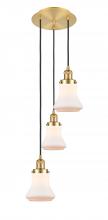 Innovations Lighting 113F-3P-SG-G191 - Bellmont - 3 Light - 13 inch - Satin Gold - Cord hung - Multi Pendant