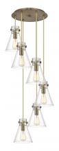 Innovations Lighting 116-410-1PS-BB-G411-8SDY - Newton Cone - 6 Light - 19 inch - Brushed Brass - Multi Pendant