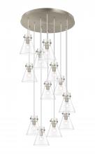 Innovations Lighting 126-410-1PS-SN-G411-8CL - Newton Cone - 12 Light - 27 inch - Brushed Satin Nickel - Multi Pendant