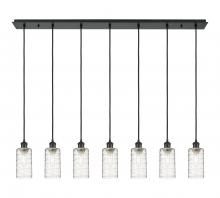 Innovations Lighting 127B-7P-BK-G434-7DE - Crown Point - 7 Light - 49 inch - Matte Black - Linear Pendant