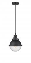 Innovations Lighting 201CSW-BK-HFS-64-BK - Hampden - 1 Light - 7 inch - Matte Black - Cord hung - Mini Pendant