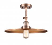 Innovations Lighting 201F-AC-MFR-AC-16 - Railroad - 1 Light - 16 inch - Antique Copper - Semi-Flush Mount