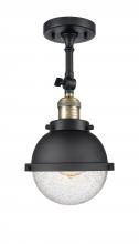 Innovations Lighting 201F-BAB-HFS-64-BK - Hampden - 1 Light - 7 inch - Black Antique Brass - Semi-Flush Mount