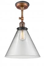 Innovations Lighting 201FBP-ACBK-G42-L - Cone 12" 1 Light Semi-Flush Mount