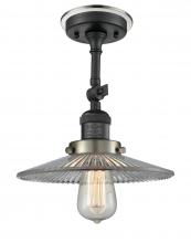 Innovations Lighting 201FBP-BKSN-G2 - Halophane 1 Light Semi-Flush Mount