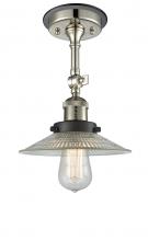 Innovations Lighting 201FBP-PNBK-G2 - Halophane 1 Light Semi-Flush Mount