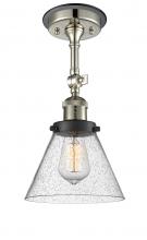 Innovations Lighting 201FBP-PNBK-G44 - Large Cone 1 Light Semi-Flush Mount