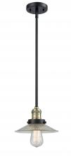 Innovations Lighting 201S-BAB-G2 - Halophane - 1 Light - 9 inch - Black Antique Brass - Stem Hung - Mini Pendant