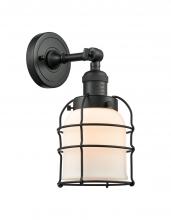 Innovations Lighting 203-BK-G51-CE - Bell Cage - 1 Light - 6 inch - Matte Black - Sconce