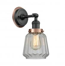 Innovations Lighting 203BK-BPAC-HRAC-G142 - Chatham 1 Light Mixed Metals Sconce