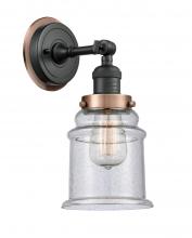 Innovations Lighting 203BK-BPAC-HRAC-G184 - Canton 1 Light Mixed Metals Sconce