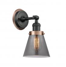 Innovations Lighting 203BK-BPAC-HRAC-G63 - Small Cone 1 Light Mixed Metals Sconce