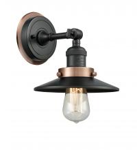 Innovations Lighting 203BK-BPAC-HRAC-M6-BK - Railroad 1 Light Mixed Metals Sconce