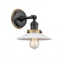 Innovations Lighting 203BK-BPBB-HRBB-G1 - Halophane 1 Light Mixed Metals Sconce