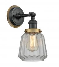 Innovations Lighting 203BK-BPBB-HRBB-G142 - Chatham 1 Light Mixed Metals Sconce