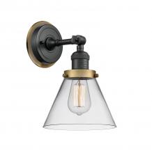 Innovations Lighting 203BK-BPBB-HRBB-G42 - Large Cone 1 Light Mixed Metals Sconce