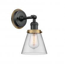 Innovations Lighting 203BK-BPBB-HRBB-G62 - Small Cone 1 Light Mixed Metals Sconce