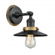 Innovations Lighting 203BK-BPBB-HRBB-M6-BK - Railroad 1 Light Mixed Metals Sconce