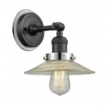 Innovations Lighting 203BK-BPPC-HRPC-G2 - Halophane 1 Light Mixed Metals Sconce