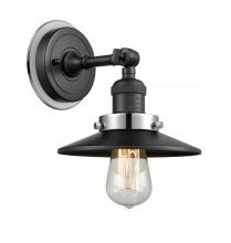 Innovations Lighting 203BK-BPPC-HRPC-M6-BK - Railroad 1 Light Mixed Metals Sconce