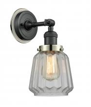 Innovations Lighting 203BK-BPPN-HRPN-G142 - Chatham 1 Light Mixed Metals Sconce