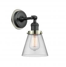 Innovations Lighting 203BK-BPPN-HRPN-G62 - Small Cone 1 Light Mixed Metals Sconce