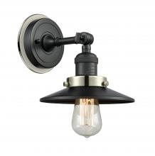 Innovations Lighting 203BK-BPPN-HRPN-M6-BK - Railroad 1 Light Mixed Metals Sconce