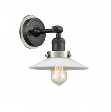 Innovations Lighting 203BK-BPSN-HRSN-G1 - Halophane 1 Light Mixed Metals Sconce