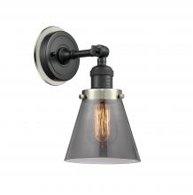 Innovations Lighting 203BK-BPSN-HRSN-G63 - Small Cone 1 Light Mixed Metals Sconce