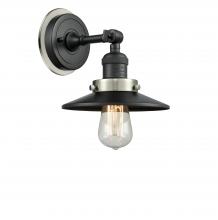 Innovations Lighting 203BK-BPSN-HRSN-M6-BK - Railroad 1 Light Mixed Metals Sconce