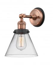 Innovations Lighting 203BP-ACBK-G42 - Large Cone 1 Light Sconce