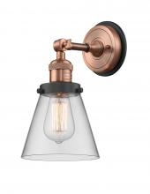 Innovations Lighting 203BP-ACBK-G62 - Small Cone 1 Light Sconce