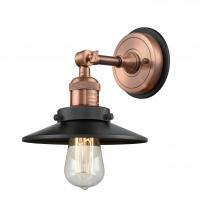 Innovations Lighting 203BP-ACBK-M6-BK - Railroad 1 Light Sconce