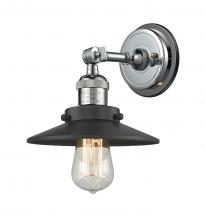 Innovations Lighting 203BP-PCBK-M6-BK - Railroad 1 Light Sconce