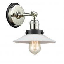 Innovations Lighting 203PN-BPBK-HRBK-G1 - Halophane 1 Light Mixed Metals Sconce