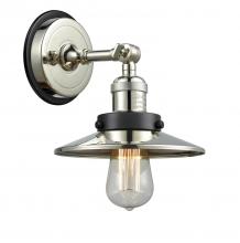 Innovations Lighting 203PN-BPBK-HRBK-M1-PN - Railroad 1 Light Mixed Metals Sconce