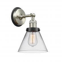 Innovations Lighting 203SN-BPBK-HRBK-G42 - Large Cone 1 Light Mixed Metals Sconce