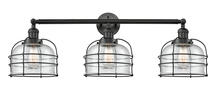 Innovations Lighting 205-BK-G74-CE - Large Bell Cage 3 Light Bath Vanity Light