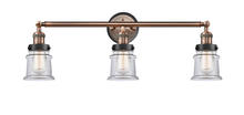 Innovations Lighting 205AC-BPBK-HRBK-G182S - Small Canton 3 Light Mixed Metals Bath Vanity Light Mixed Metals