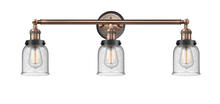 Innovations Lighting 205AC-BPBK-HRBK-G54 - Small Bell 3 Light Mixed Metals Bath Vanity Light Mixed Metals