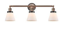 Innovations Lighting 205AC-BPBK-HRBK-G61 - Small Cone 3 Light Mixed Metals Bath Vanity Light Mixed Metals