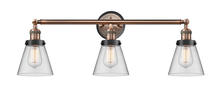 Innovations Lighting 205AC-BPBK-HRBK-G62 - Small Cone 3 Light Mixed Metals Bath Vanity Light Mixed Metals