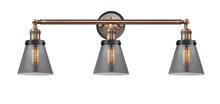 Innovations Lighting 205AC-BPBK-HRBK-G63 - Small Cone 3 Light Mixed Metals Bath Vanity Light Mixed Metals