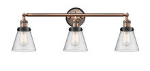 Innovations Lighting 205AC-BPBK-HRBK-G64 - Small Cone 3 Light Mixed Metals Bath Vanity Light Mixed Metals