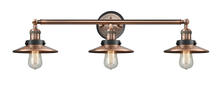 Innovations Lighting 205AC-BPBK-HRBK-M3-AC - Railroad 3 Light Mixed Metals Bath Vanity Light Mixed Metals