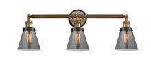 Innovations Lighting 205BB-BPBK-HRBK-G63 - Small Cone 3 Light Mixed Metals Bath Vanity Light Mixed Metals