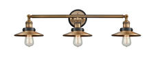 Innovations Lighting 205BB-BPBK-HRBK-M4-BB - Railroad 3 Light Mixed Metals Bath Vanity Light Mixed Metals