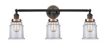 Innovations Lighting 205BK-BPAC-HRAC-G182 - Canton 3 Light Mixed Metals Bath Vanity Light Mixed Metals